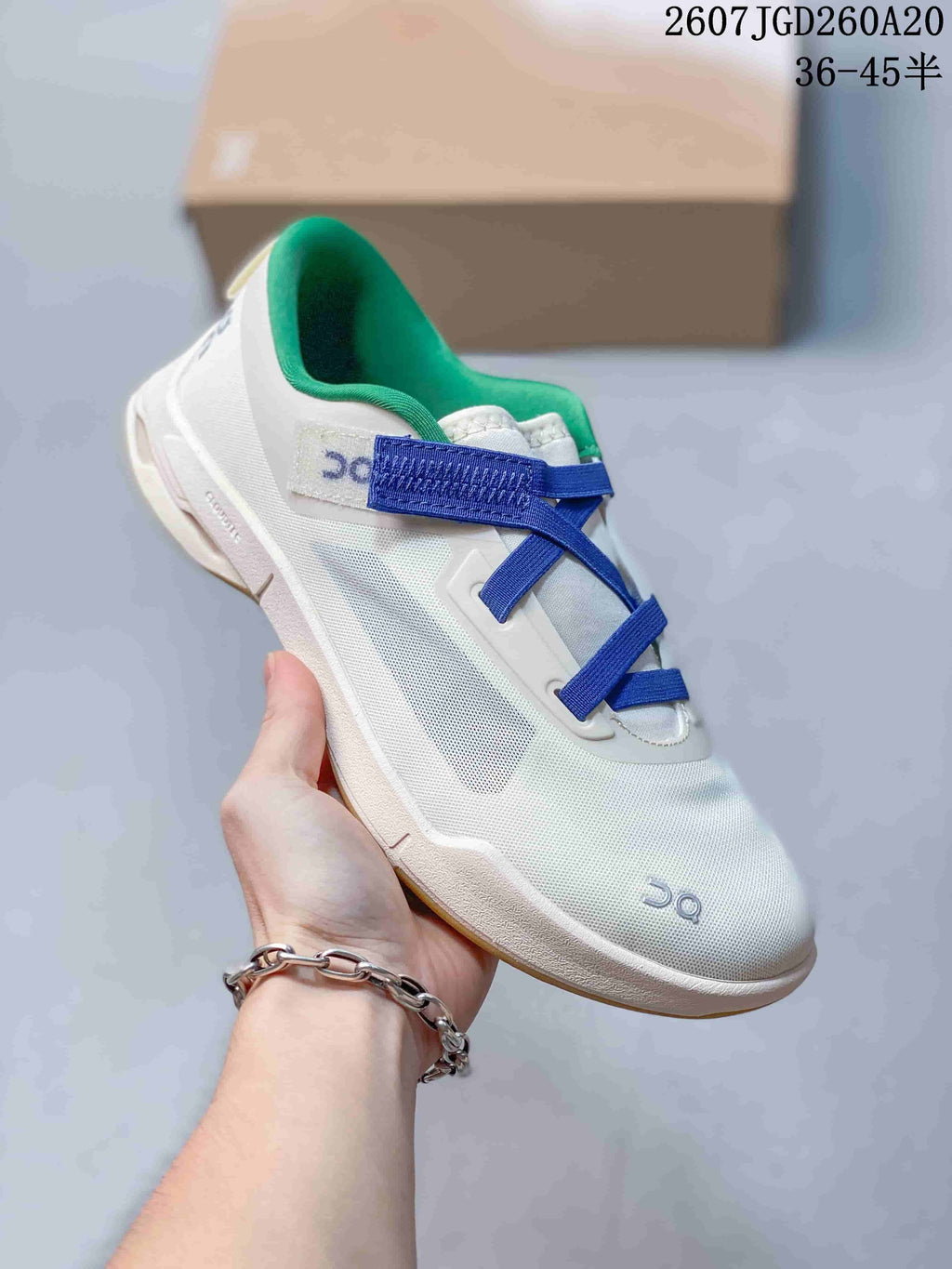 On Cloudnova Moon Sneakers in Navy, in Pink and White - product image from the listing.