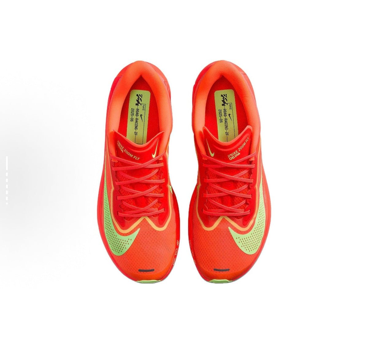 Orange and Volt Green Nike Zoom Fly Running Shoes - product image from the listing.