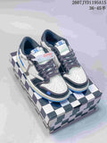 Air Jordan 1 Low White Black Blue Sneakers 2607JYD1195A15 - product image from the listing.