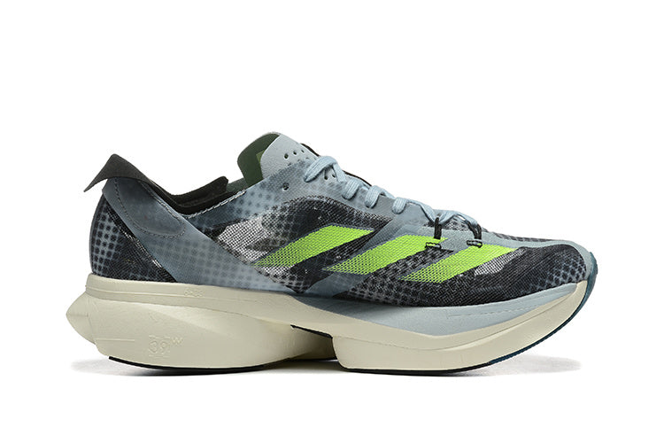 Adizero Adios Pro Running Shoes in Gray and Neon in Green - product image from the listing.