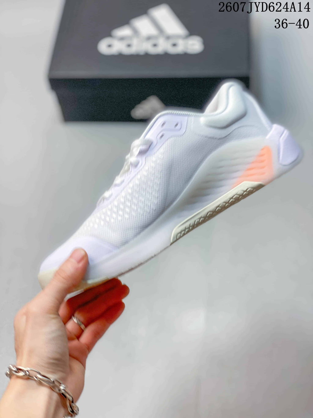 adidas Dropset 4 White Mesh Training Footwear - product image from the listing.