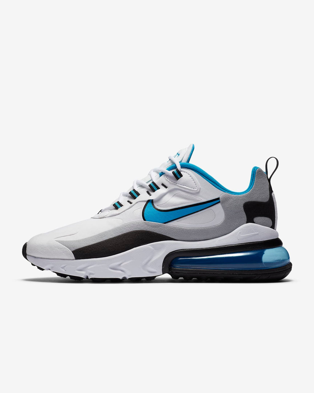 Nike Air Max 270 React Sneakers in White Blue CT1280-101 - product image from the listing.