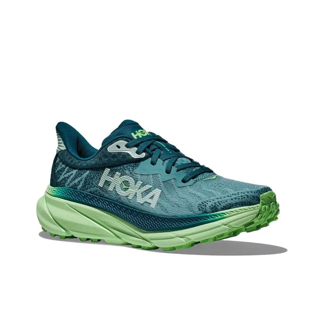 HOKA Challenger 7 Trail Running Shoes in Blue Green - product image from the listing.