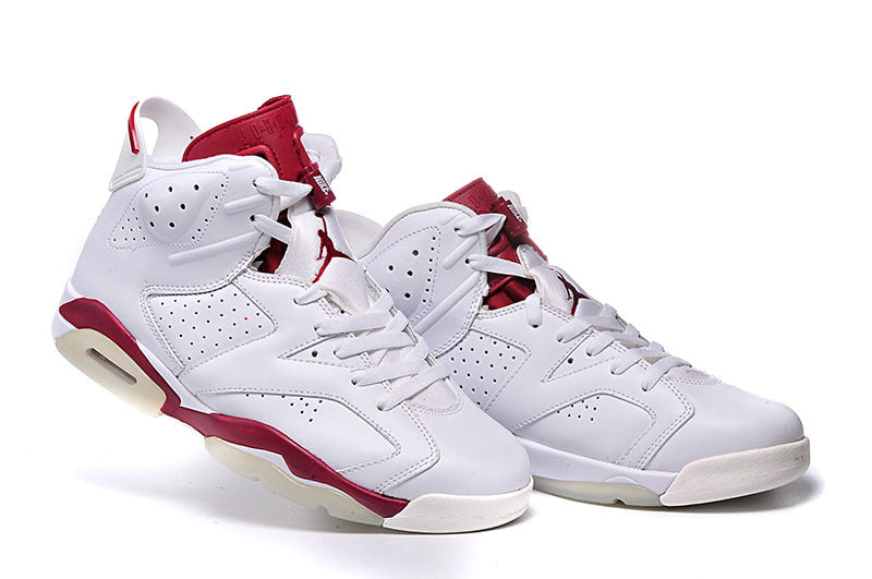Air Jordan 6 Retro High Sneakers in White and Red - product image from the listing.