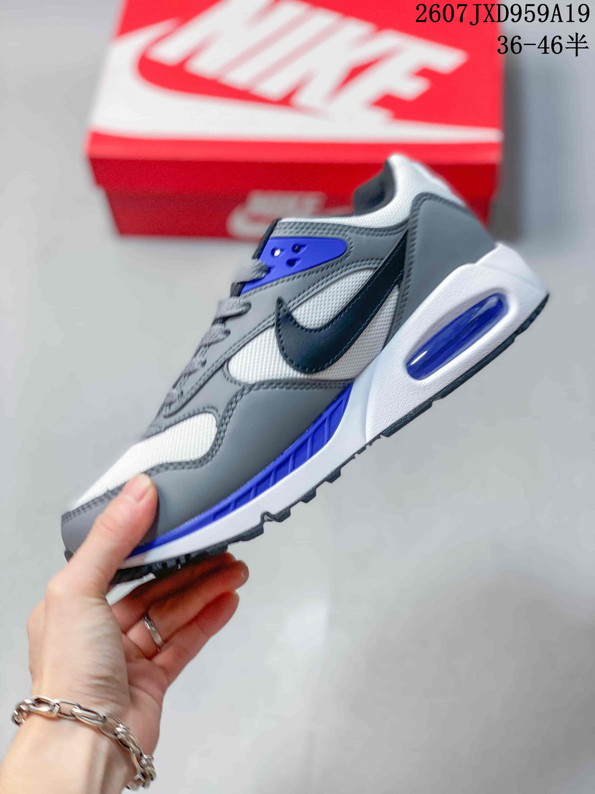 Nike Air Max Correlate Sneakers in Gray White Blue 511416-094 - product image from the listing.