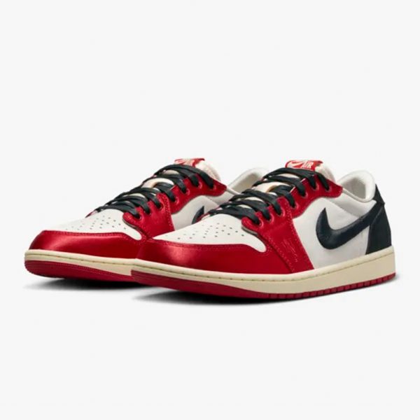 Air Jordan 1 Low OG x Trophy Room Sail and Varsity in Red - product image from the listing.