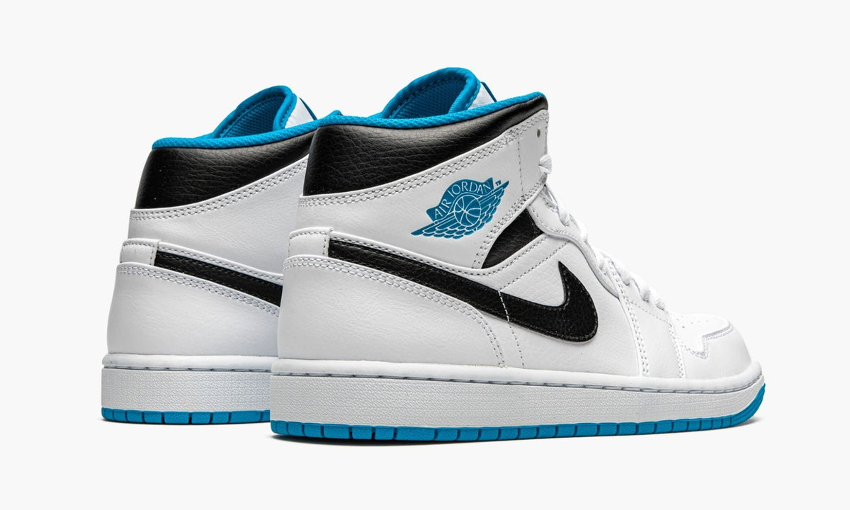 Air Jordan 1 Mid White / Laser in Blue - product image from the listing.