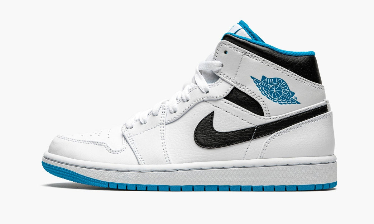 Air Jordan 1 Mid White / Laser in Blue - product image from the listing.