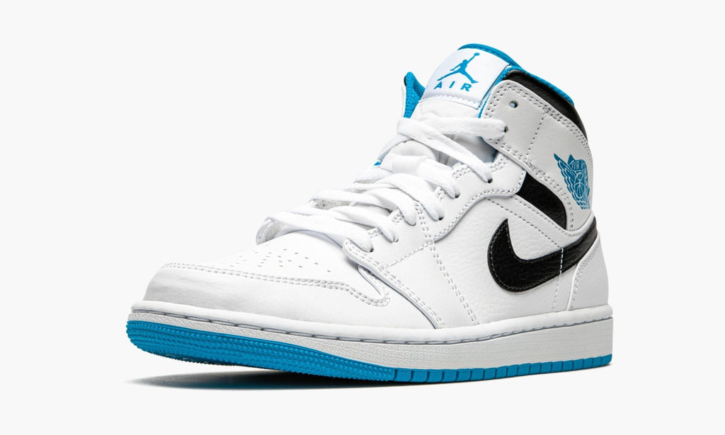 Air Jordan 1 Mid White / Laser in Blue - product image from the listing.