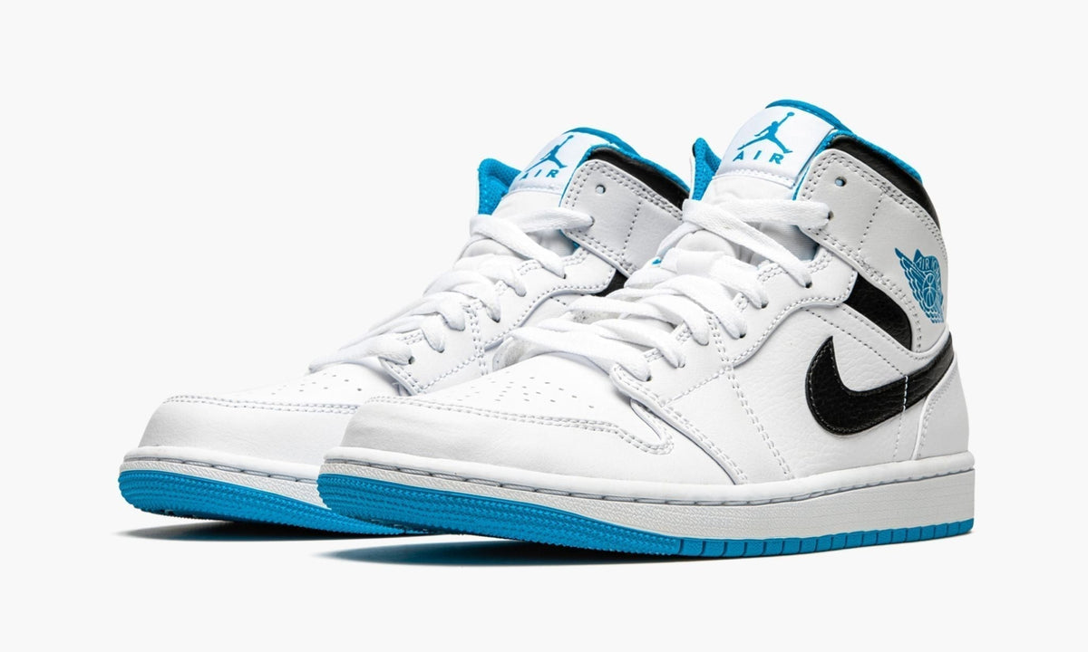 Air Jordan 1 Mid White / Laser in Blue - product image from the listing.