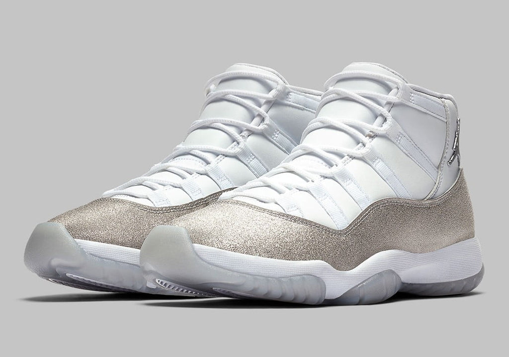 Women's Air Jordan 11 Retro White Metallic Silver - product image from the listing.