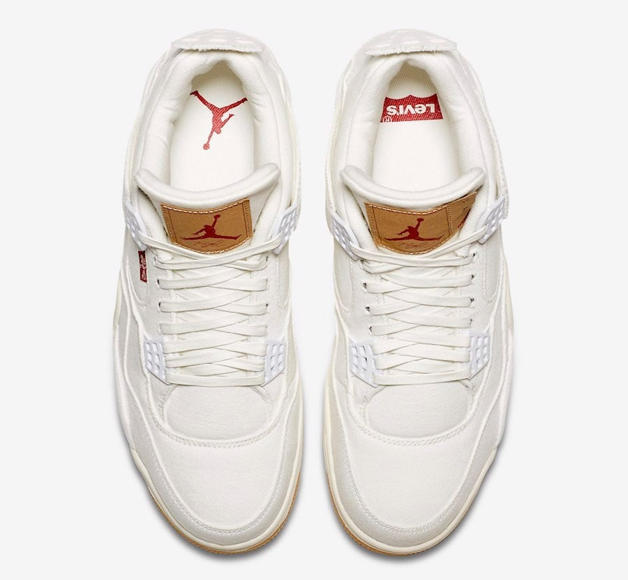 White Denim x Levi's - Air Jordan 4 Retro - product image from the listing.