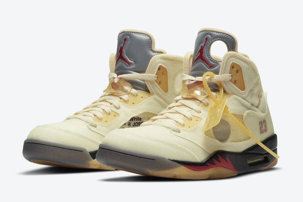 Air Jordan 5 Retro Off-White in Sail - product image from the listing.