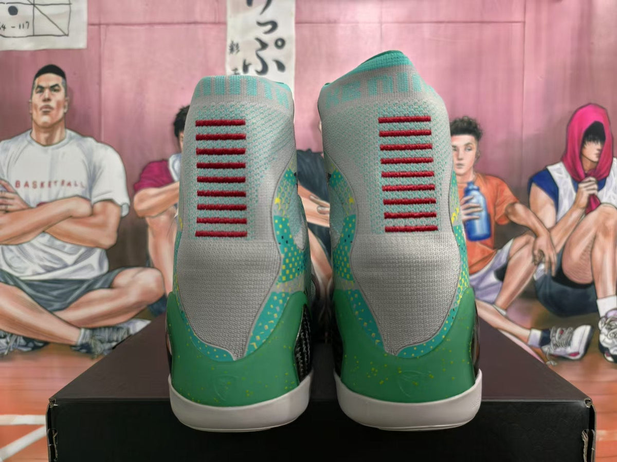 Nike Super Soldier Basketball Shoes, in Gray Green and Purple - product image from the listing.
