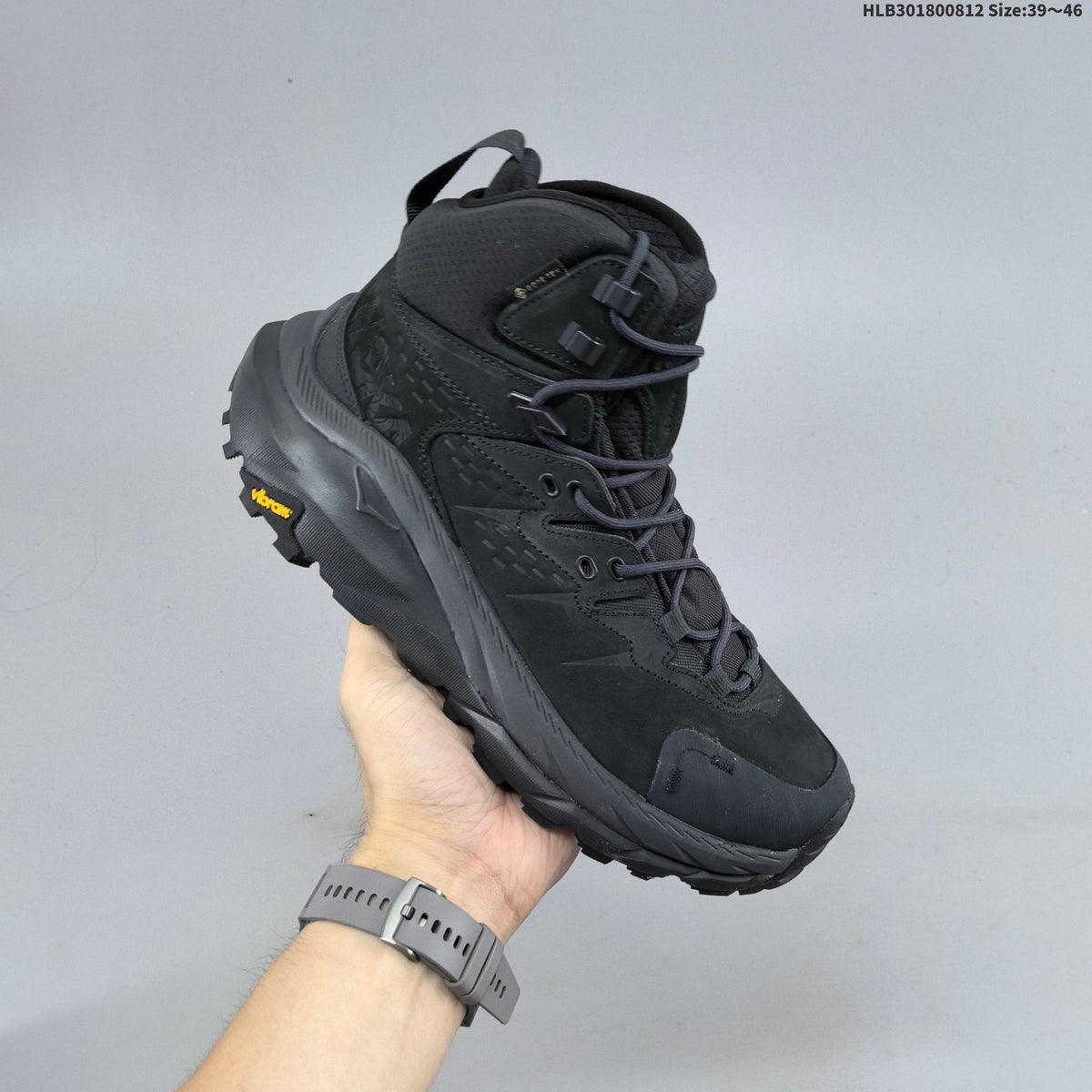 HOKA Kaha 2 GTX Mid Hiking Shoes in Black - product image from the listing.
