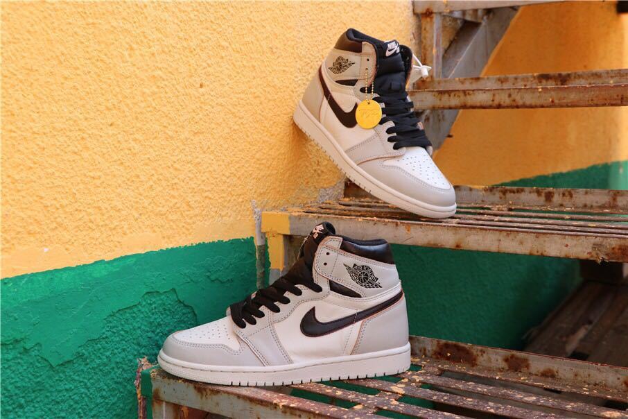 Nike SB x Air Jordan 1 Retro High OG Sneakers in Light Bone - product image from the listing.