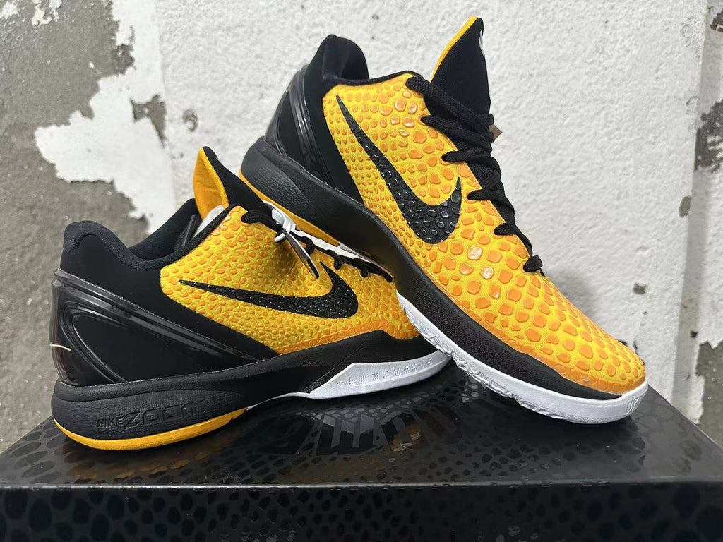 Nike Kobe 6 Protro Basketball Shoes in Yellow Black - product image from the listing.