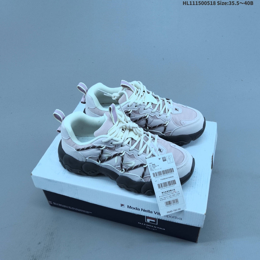 FILA Fluid 6 Low-Cut Sneakers in White and Lilac - product image from the listing.