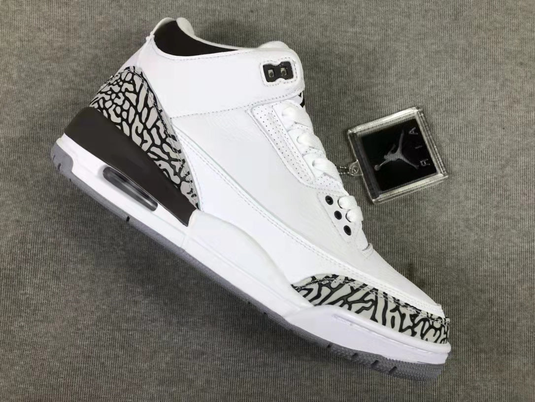 Air Jordan 3 Women's White Brown Sneakers DH3434-110 - product image from the listing.