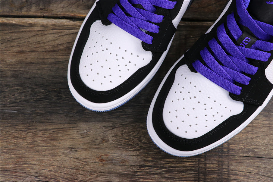 Air Jordan 1 Low White Black Dark Concord Sneakers - product image from the listing.
