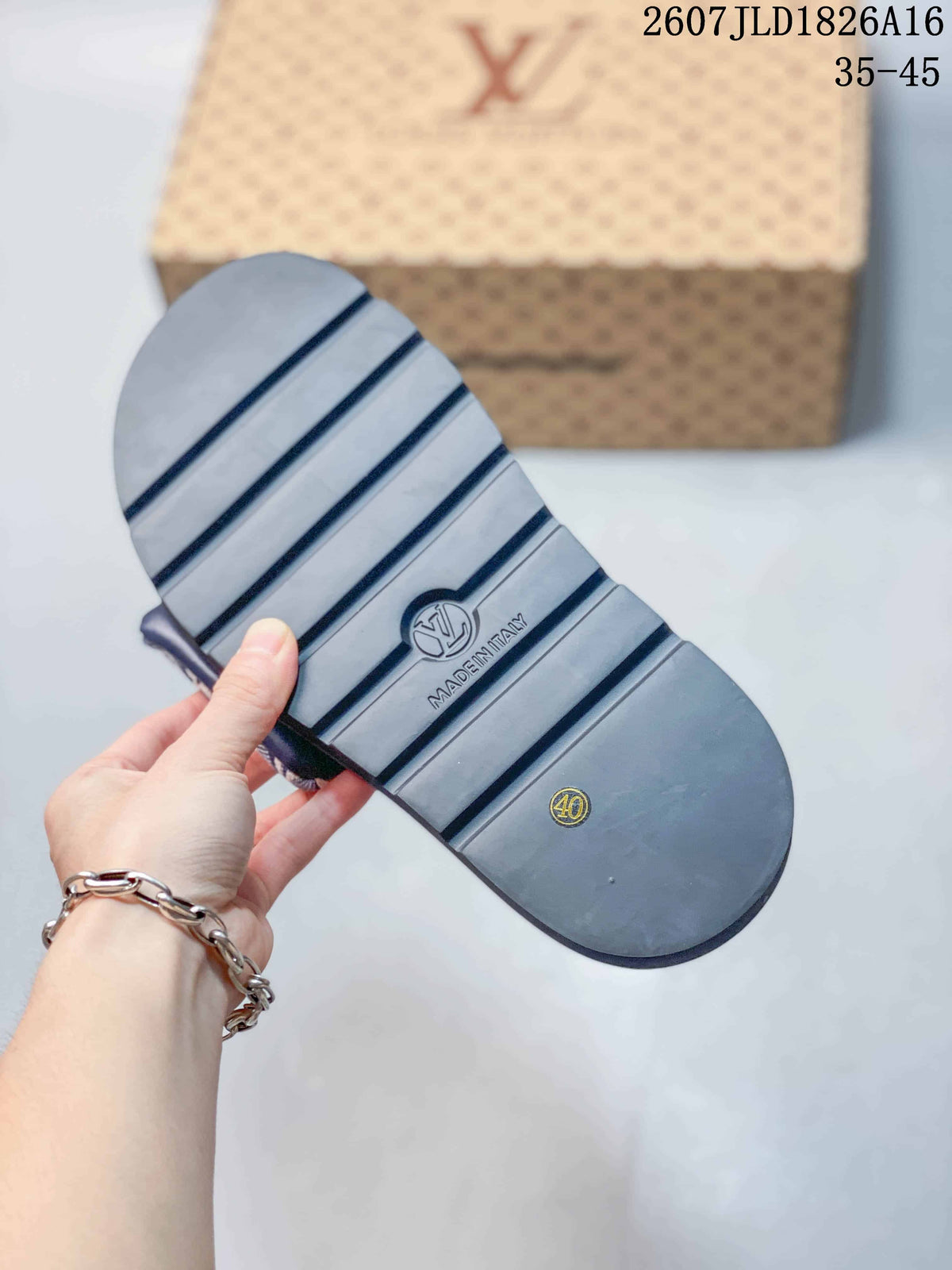 Louis Vuitton Pool Pillow Monogram Slide Sandals in Navy - product image from the listing.