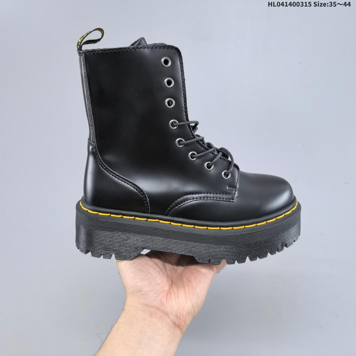 Black Platform Lace-Up Ankle Boots by Dr. Martens - product image from the listing.