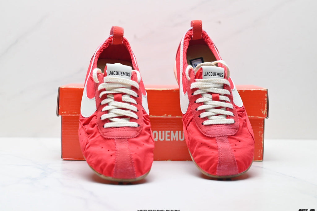 Red and White Nike Jacquemus Low-Profile Sneakers - product image from the listing.
