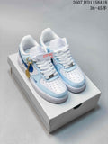 Nike Air Force 1 '07 Low Sneakers, in White and Light Blue - product image from the listing.