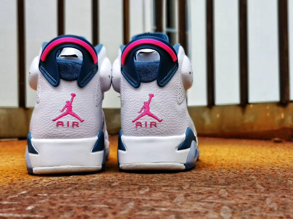Air Jordan 6 Tie-Dye White Blue Pink Sneakers - product image from the listing.