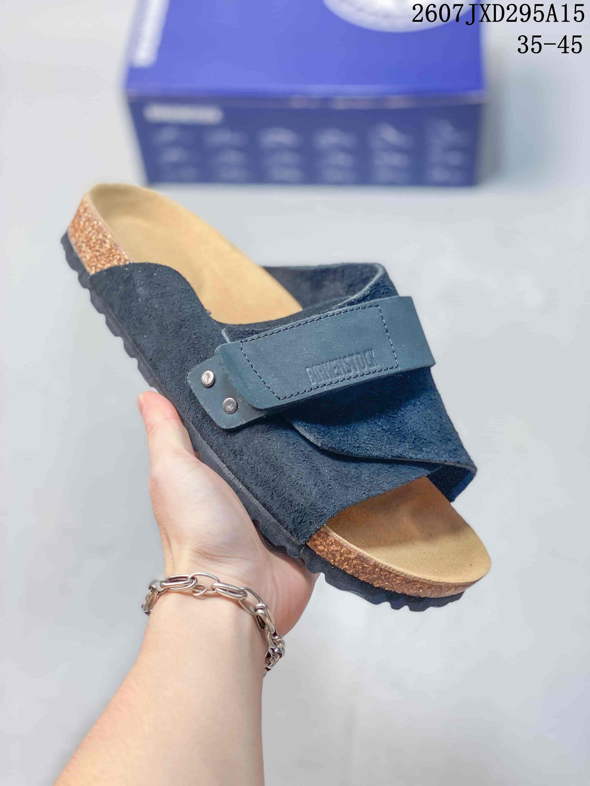 Birkenstock Suede Buckle Sandal in Dark Blue 2607JXD295A15 - product image from the listing.
