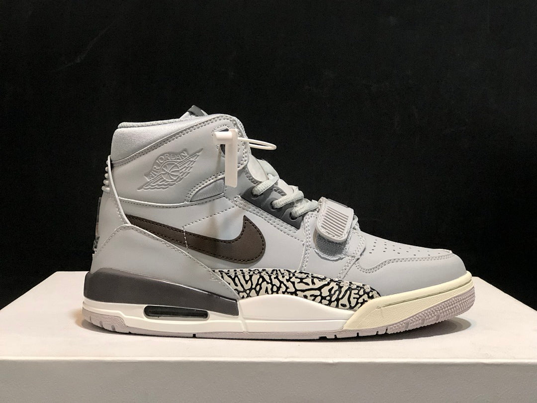 Men's Air Jordan Legacy 312 Grey Cement Basketball Shoes AV3922-002 - product image from the listing.