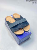 Birkenstock Suede Buckle Sandal in Dark Blue 2607JXD295A15 - product image from the listing.