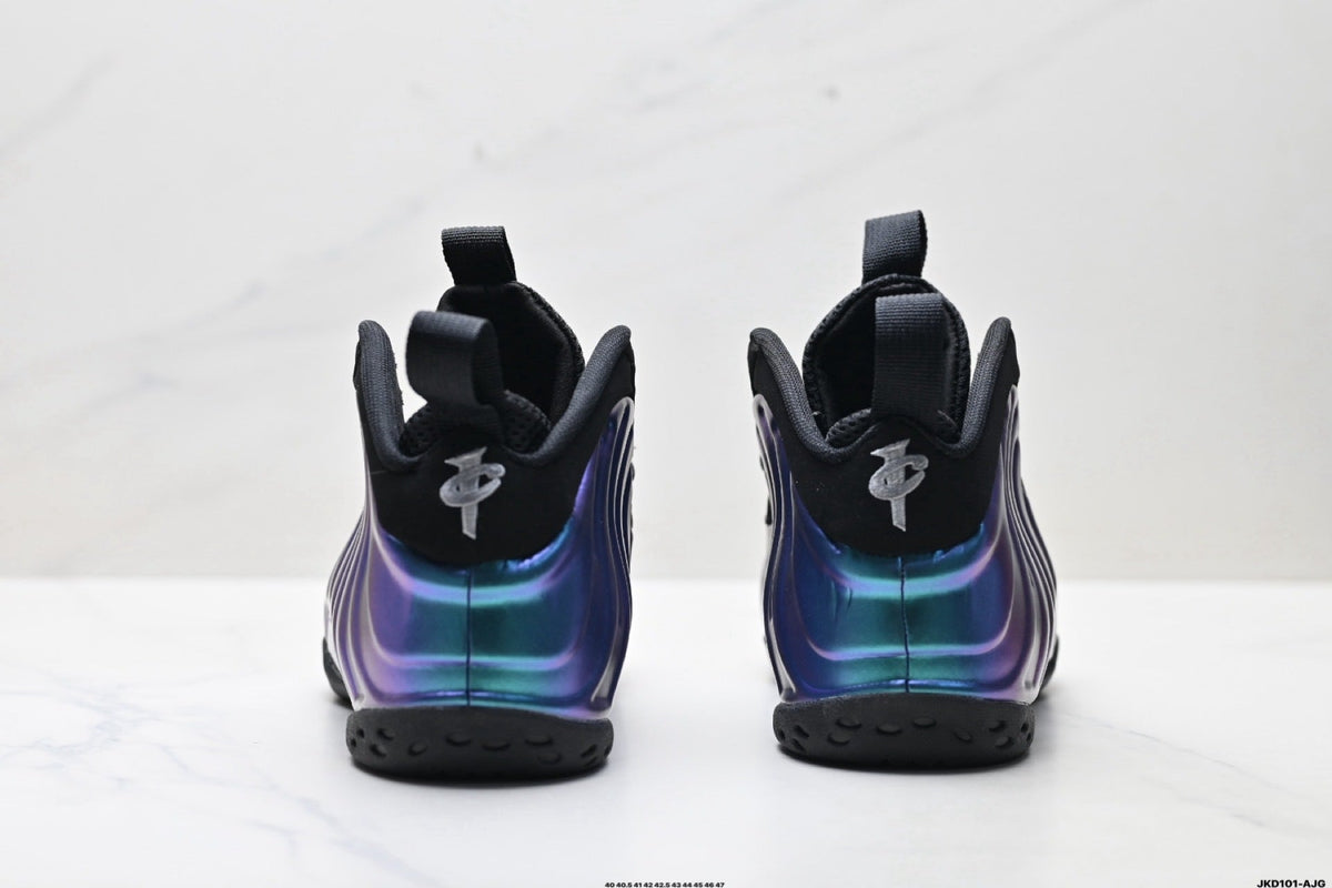 Nike Air Foamposite One Penny Hardaway Sneakers in Black Blue Purple - product image from the listing.
