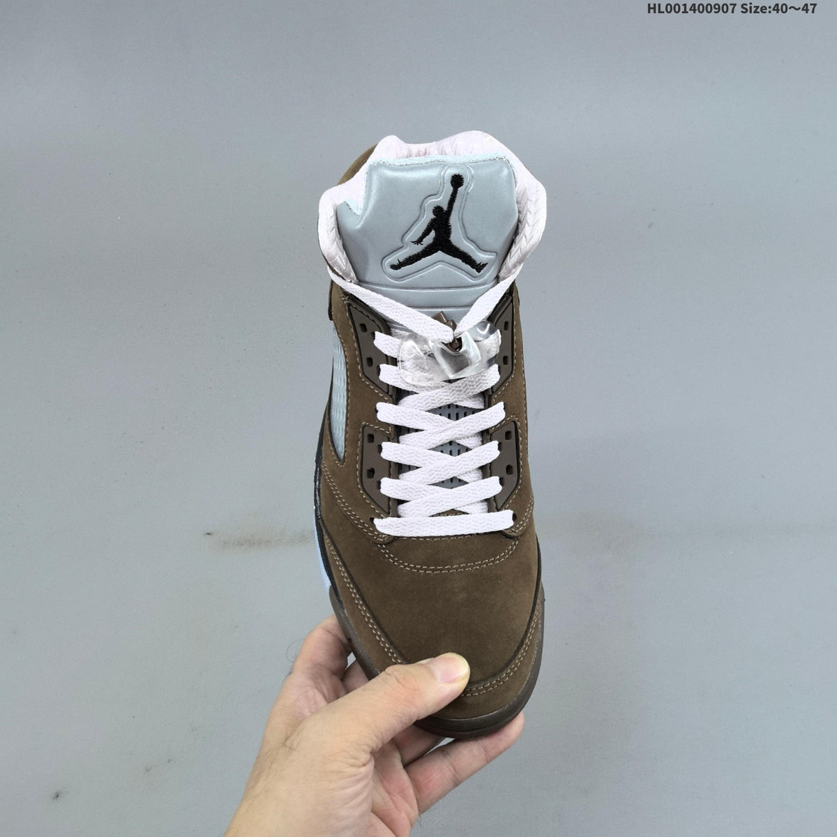 Air Jordan 5 Retro High-Top Sneakers in Brown and Pink - product image from the listing.
