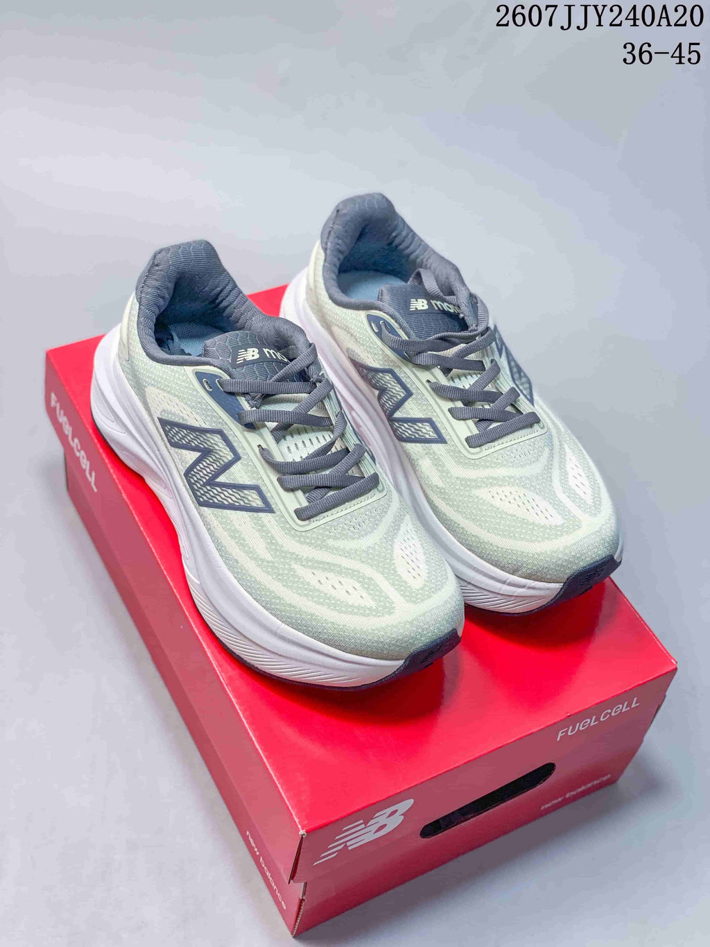 New Balance Fresh Foam X More v6 Running Shoes in Green Gray - product image from the listing.