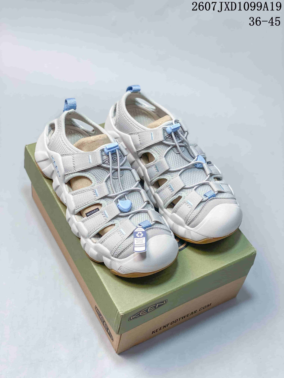 KEEN Astoria West Closed-Toe Sandals in White Gray 2607JXD1099A19 - product image from the listing.
