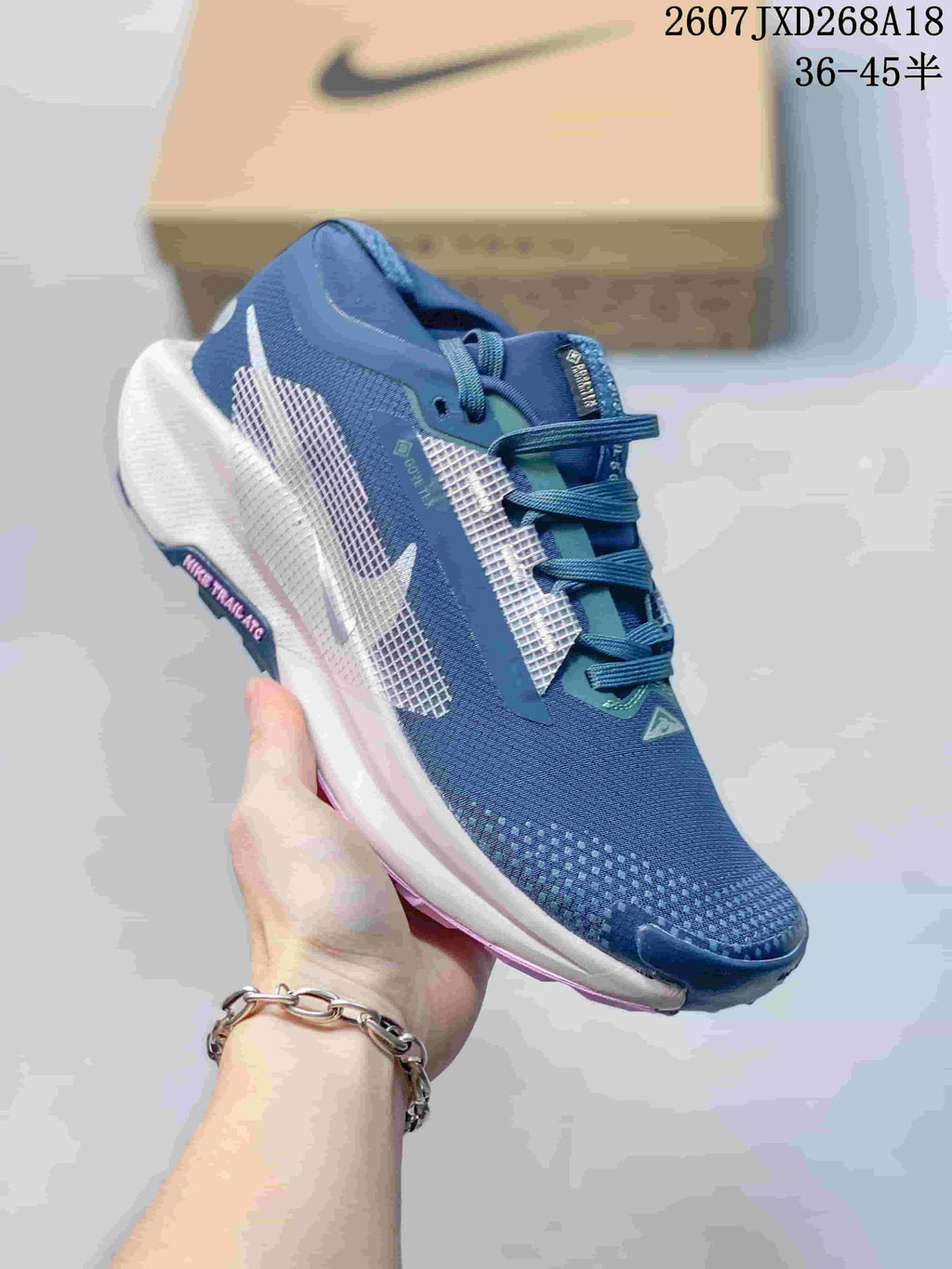 Nike Pegasus Trail 5 GORE-TEX Sneakers in Blue 07JXD268A18 - product image from the listing.