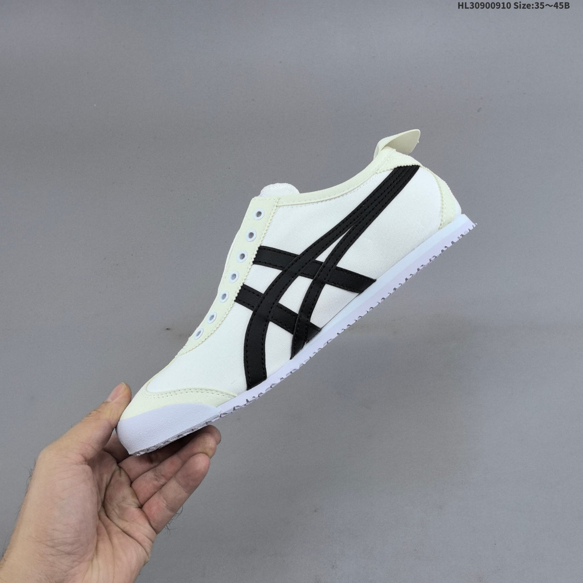 Onitsuka Tiger Mexico 66 Slip-On Sneakers in White Black D342Q - product image from the listing.