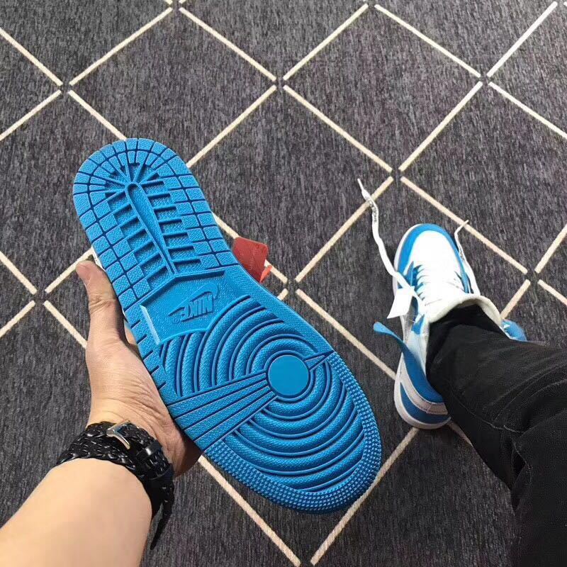 Air Jordan 1 High Sneakers in Off-White University Blue - product image from the listing.
