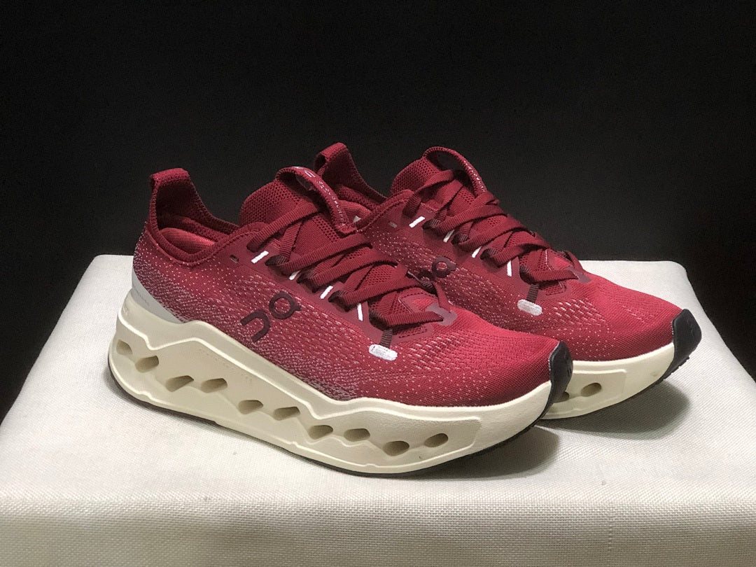 On Cloudsurfer Max Sneakers in Burgundy - product image from the listing.