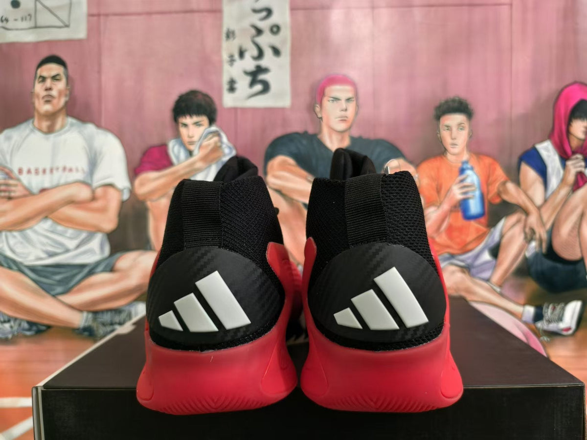Adidas Basketball Shoes, Black and Red High-Cut - product image from the listing.