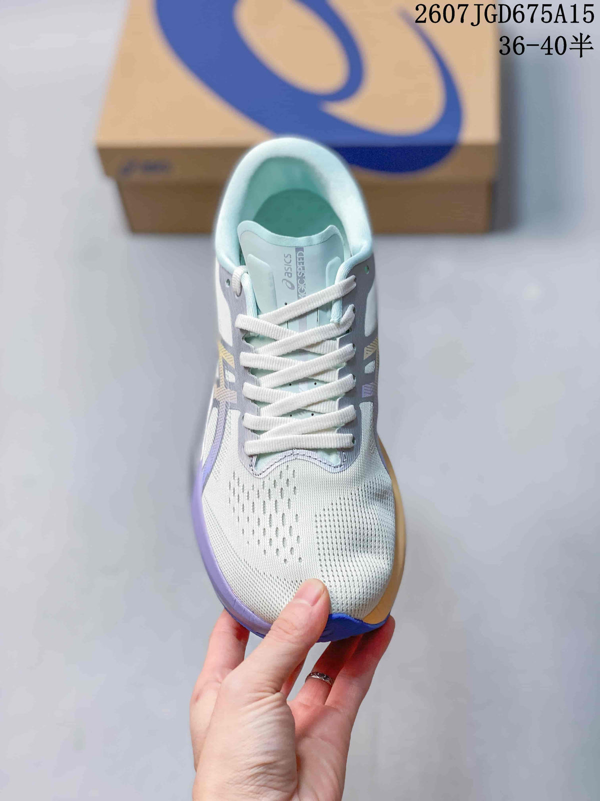 ASICS Magic Speed 4 Shoes for Running Mint White Lavender - product image from the listing.