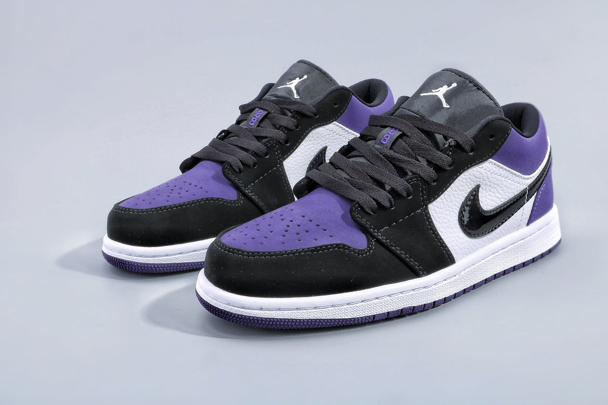 Jordan 1 Low Lakers Sneakers in Purple - product image from the listing.