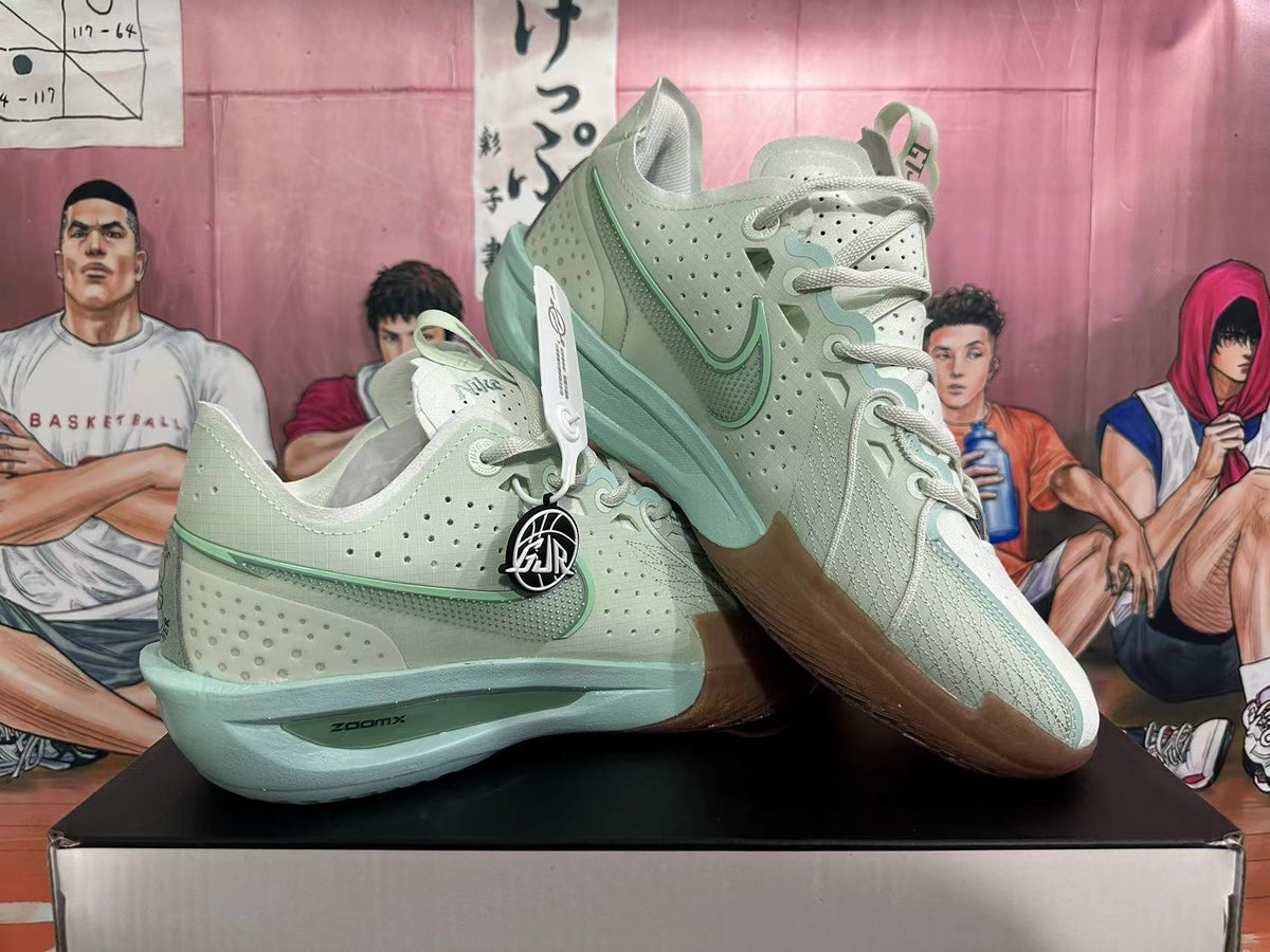 Nike G.T. Jump 2 Basketball Shoes, in Pale Green and White - product image from the listing.