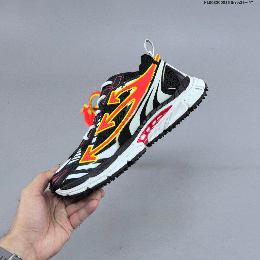 Black and Orange Off-White Be Right Back Low-Top Sneakers - product image from the listing.