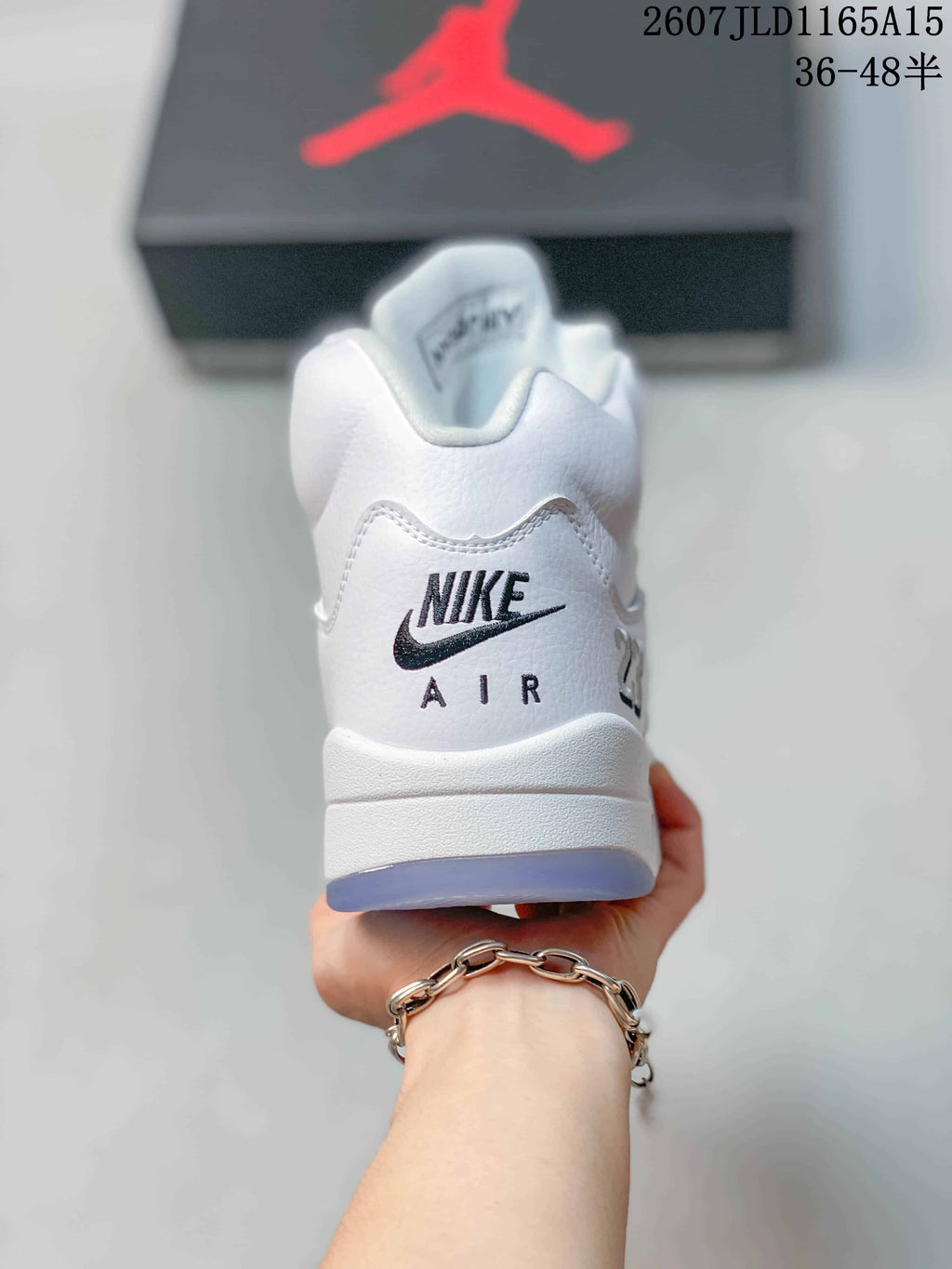 Air Jordan 5 Retro OG White Metallic High-Top Sneakers - product image from the listing.