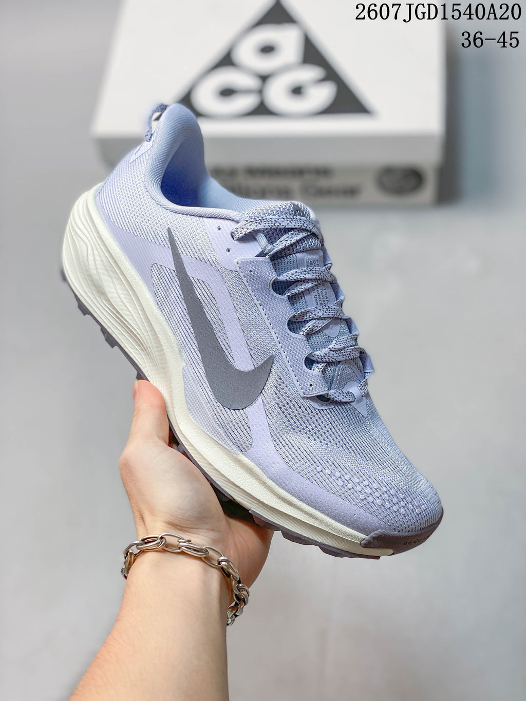 Nike ACG Pegasus Trail Trainers Lavender HV8116-400 - product image from the listing.