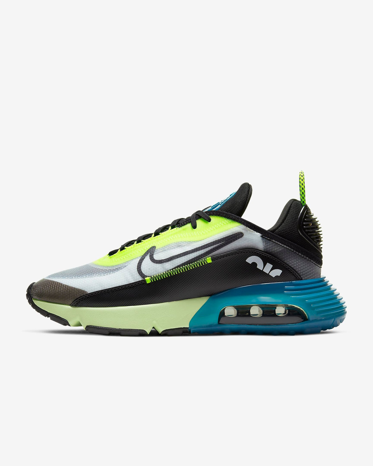 Sneakers, Black, Volt and Blue, - Nike Air Max 2090 BV9977-101 - product image from the listing.