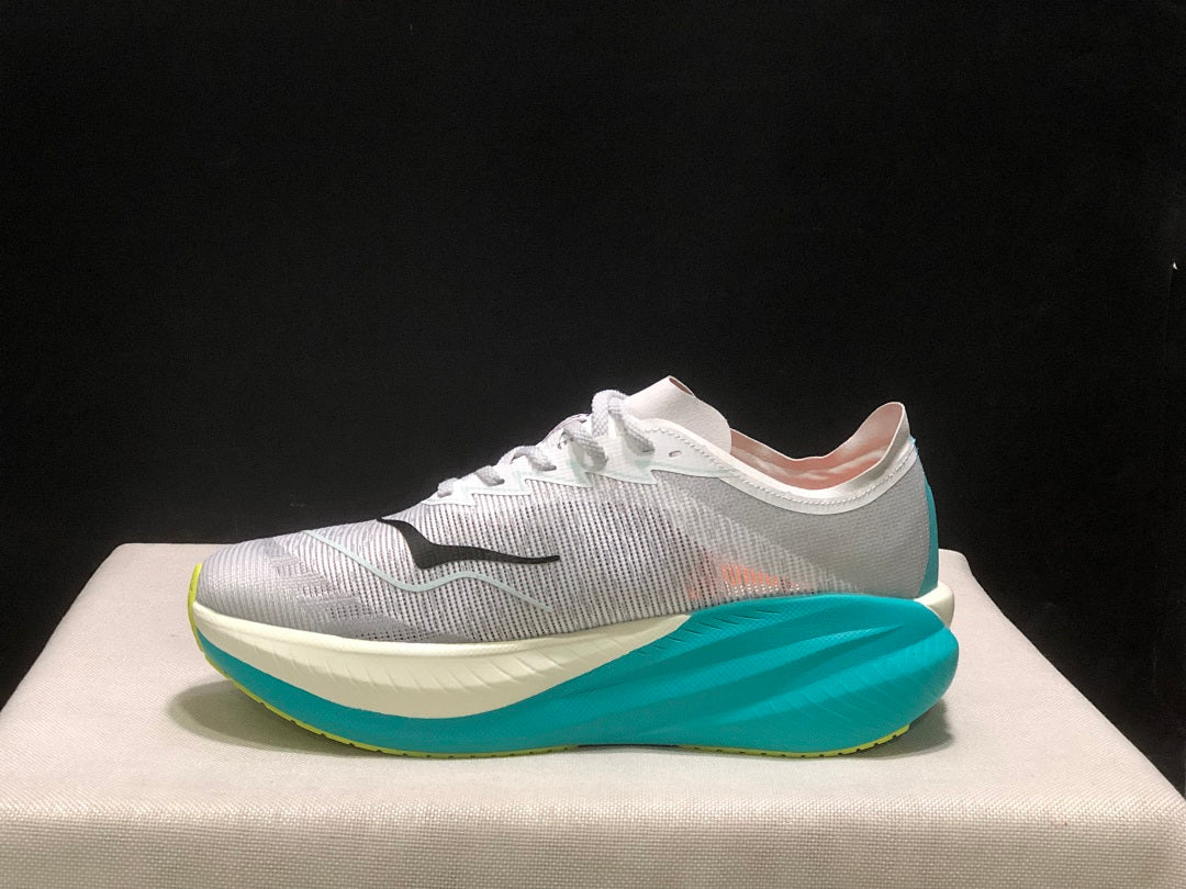 HOKA Mach X 2 Running Shoes, in White and Turquoise - product image from the listing.