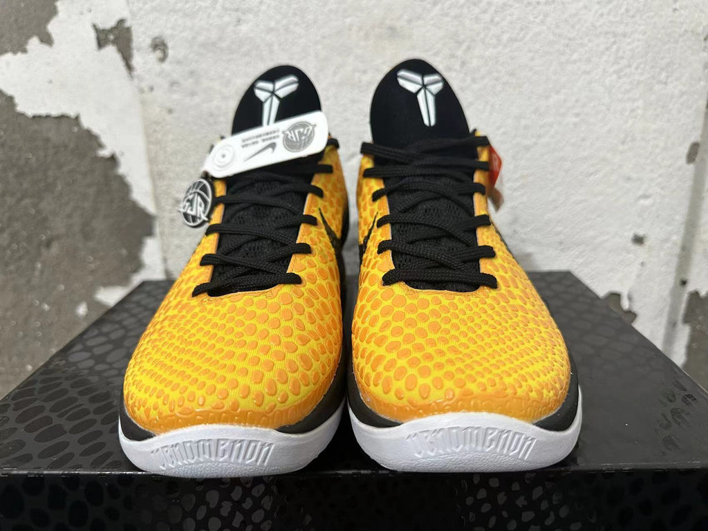 Nike Kobe 6 Protro Basketball Shoes in Yellow Black - product image from the listing.
